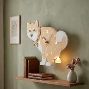 Shiba Squish Time Wall Clock