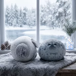 Chubby Seal Round Plush Pillow