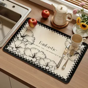 Floral Bloom Quick-Dry Mat
