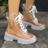 #3280 - Crystal Clear Platform Rain Boots