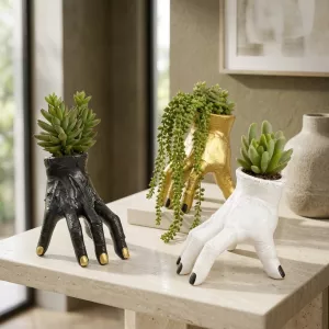 Nightcrawl Gothic Hand Ceramic Planter Pot