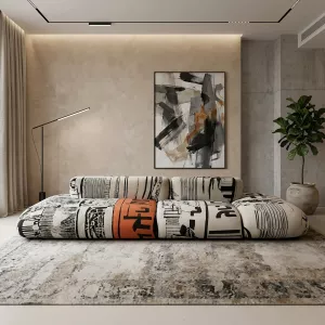 Art Sketch Kanji Bold Typography Modular Cloud Sofa