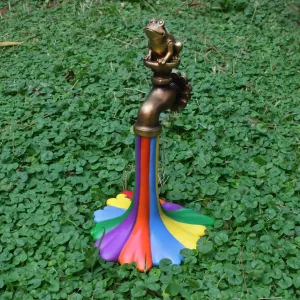 Flowing Rainbow Resin Statue Garden Decor