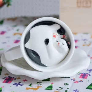 Sleeping Cat Surprise Bottom Ceramic Coffee Mug