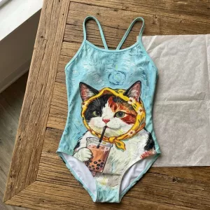 Bubble Tea Lover Cat Swimsuit