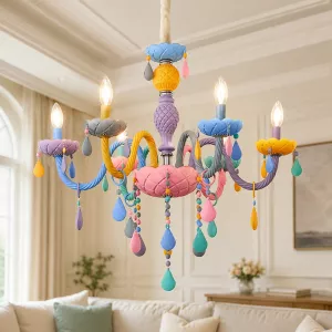 Pastel Dream Crystal Drop Chandelier