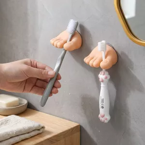 Toe-Grip Wall Toothbrush Holder