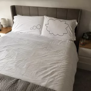 Pillow Talk Thought Bubble Couple Bed Pillow Covers