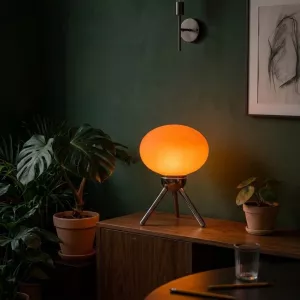 Cherry Dome Glass Mushroom Table Lamp