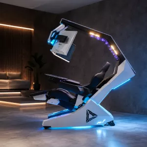 Stardeck Reclining Gaming Cockpit Monitor Workstation