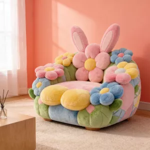 Spring Burrow Plush Rabbit Accent Lounge Chair