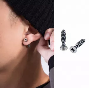 Bolt Head Industrial Screw Stud Earrings