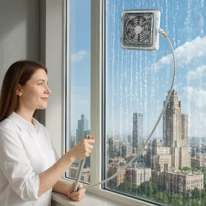 Effortless Double-Sided Long Handle Window Cleaner Brush