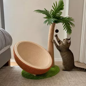 Palm Nest Coconut Shell Cat Lounger Tree