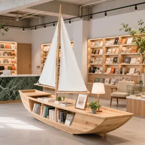 Story Harbor Wooden Sailboat Bookshelf