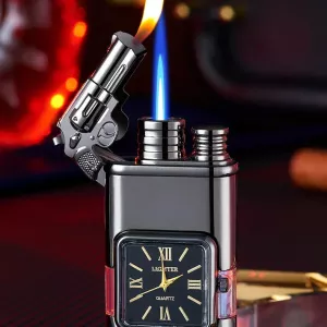 Twin Jets Quartz Dial Dual Flame Metal Lighter