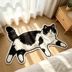 Pawprint Cute Cat-Shape Area Rug
