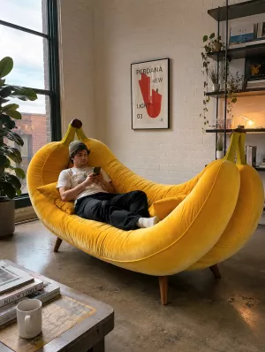 Yellow Banana Inspired Modern Simple Sofa