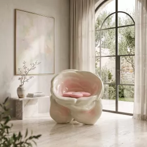 Artistic Rose Shape Accent Sculptural Chair