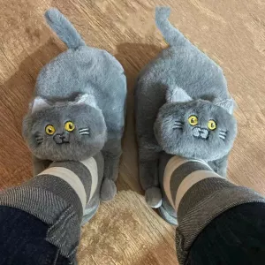 Cuddle Cat Plush Slippers