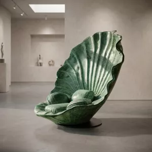 Sea Shell Velvet Accent Lounge Chair