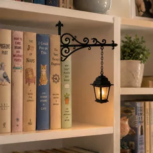 Ink & Glow Vintage Bookshelf Lantern Light