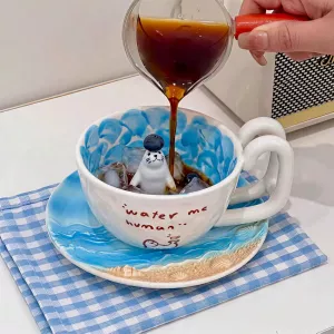 Tiny Seal Ocean Wave Coffee Mug