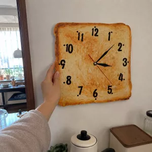 Golden Toast Silent Quartz Wall Clock