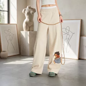 Good Boy Dog Print Wide Leg Pants