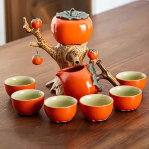 Pumpkin Tree Shape Vintage Tea Set