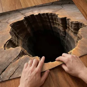 Mind Bender Non-Slip 3D Optical Illusion Floor Rug