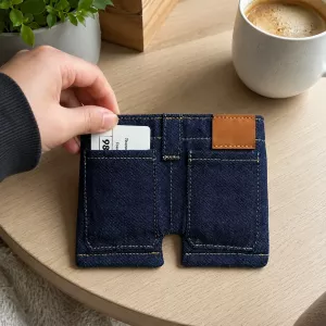 Pocket Pants Mini Denim Zip Wallet