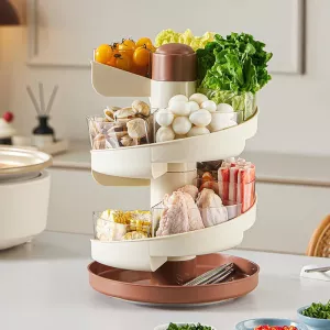 Spin Serve Rotating Multi-Layer Kitchen Serving Tray
