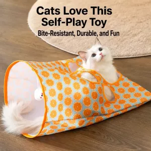 #0011 - Foldable Cat Tunnel Toy with Crinkle Paper
