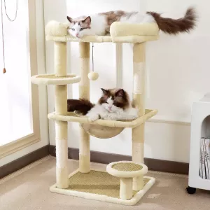 #0423 - Compact Cat Tree with Space Capsule Hideaway and Elevated Perch