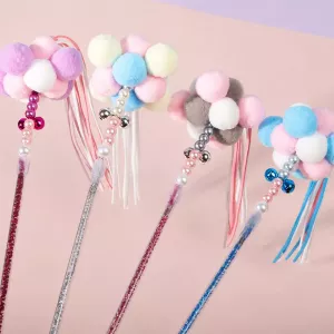 #0820 - Fairy Pom-Pom Cat Wand Toy