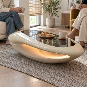 Eclipse Oval Glass Coffee Table