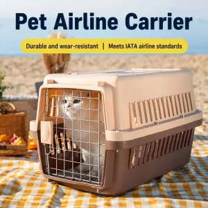#0464 - Portable Plastic Pet Carrier for Cats and Small Dogs