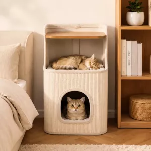 #0716 - Two-Level Square Sisal Cat Scratching Barrel