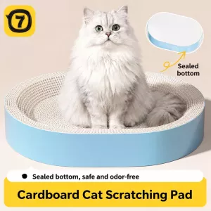 #0799 - Oval Corrugated Cardboard Cat Scratcher Bed