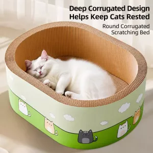 #0897 - Deep Corrugated Cardboard Cat Scratcher Bed