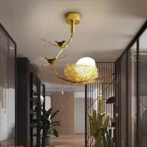 Bird Nest Egg Rustic Minimalist Lamp