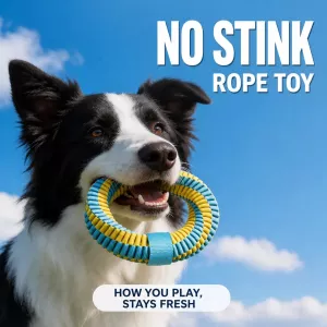 #0977 - Nylon Dog Tug Toy with Ring, Figure-Eight and Tug Styles