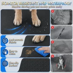 58"L Waterproof Dog Car Hammock Seat Cover, Hard Bottom Back Seat Extender for Car & SUV