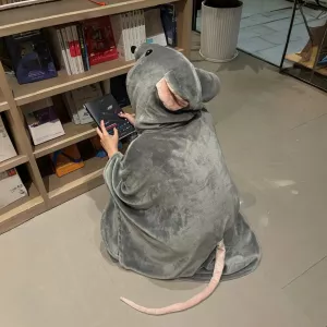 Cozy Mouse Hooded Wearable Blanket Cape