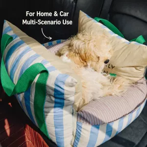 #3407 - Car Pet Bed with Removable Washable Cover and Seat Belt Strap