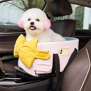 #2747 - Small Dog & Cat Car Seat Bed with Removable Washable Cushion