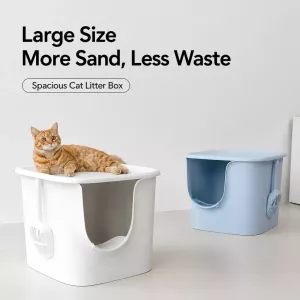 #1540 - Large Semi-Enclosed Cat Litter Box