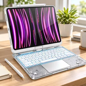 Clear View Full Rotating iPad Keyboard Case