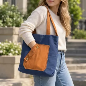 Pocket Plus Canvas Tote Shoulder Bag